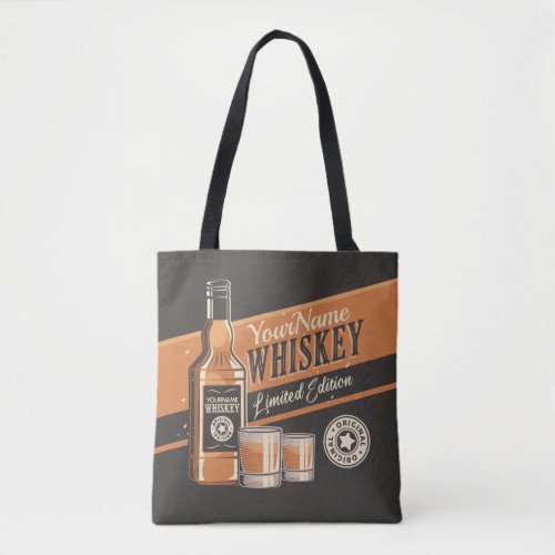 Personalized Whiskey Liquor Bottle Western Bar  Tote Bag