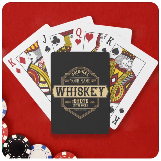 Personalized Whiskey on the Rocks Liquor Label Bar Poker Cards (Creator Uploaded)
