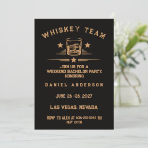 Personalized Whiskey Themed Weekend Bachelor Party Invitation