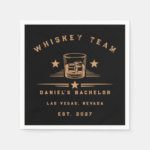 Personalized Whiskey Themed Weekend Bachelor Party Napkins