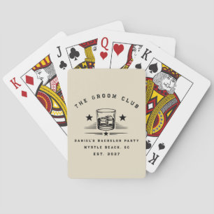 Personalized Whiskey Themed Weekend Bachelor Party Poker Cards