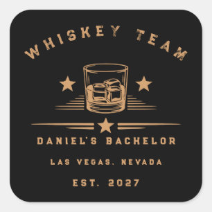 Personalized Whiskey Themed Weekend Bachelor Party Square Sticker