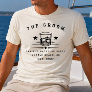 Personalized Whiskey Themed Weekend Bachelor Party T-Shirt