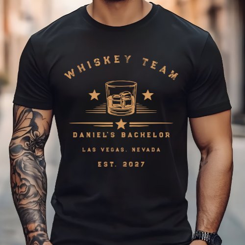Personalized Whiskey Themed Weekend Bachelor Party T-Shirt