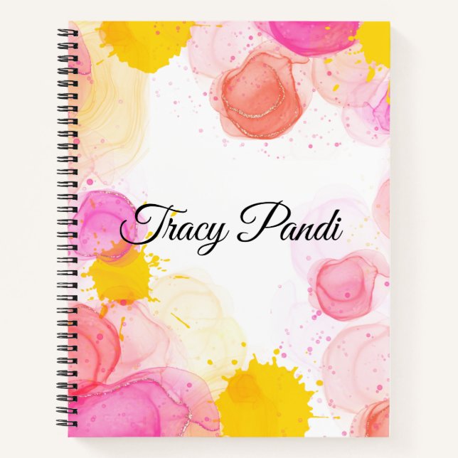 personalized Whispers of Pink and yellow Notebook (Front)