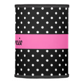 Personalized White and Black Polka Dot Pattern Lamp Shade (Right)