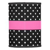 Personalized White and Black Polka Dot Pattern Lamp Shade (Back)