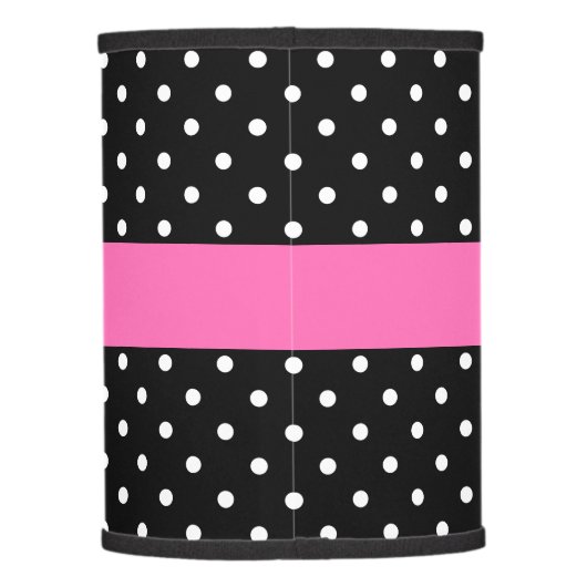 Personalized White and Black Polka Dot Pattern Lamp Shade (Back)
