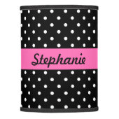 Personalized White and Black Polka Dot Pattern Lamp Shade (Front)