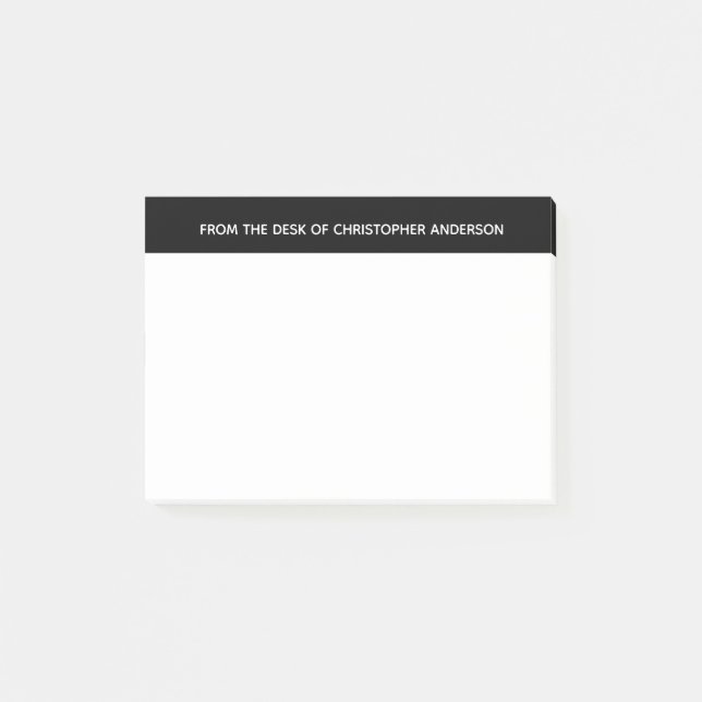 Personalized White and Black Post-it Notes (Front)