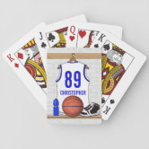 Personalized Red and White Basketball Jersey Playing Cards