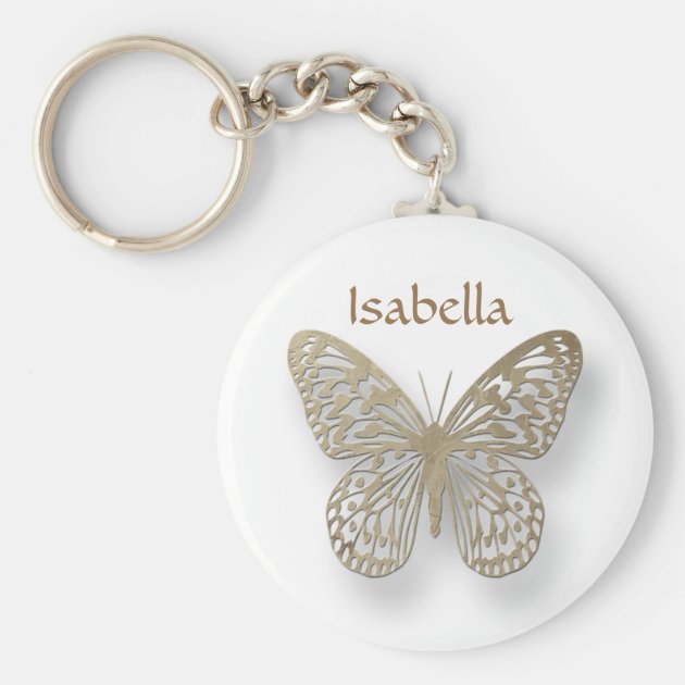 Gold Butterfly Key Chain | Zazzle