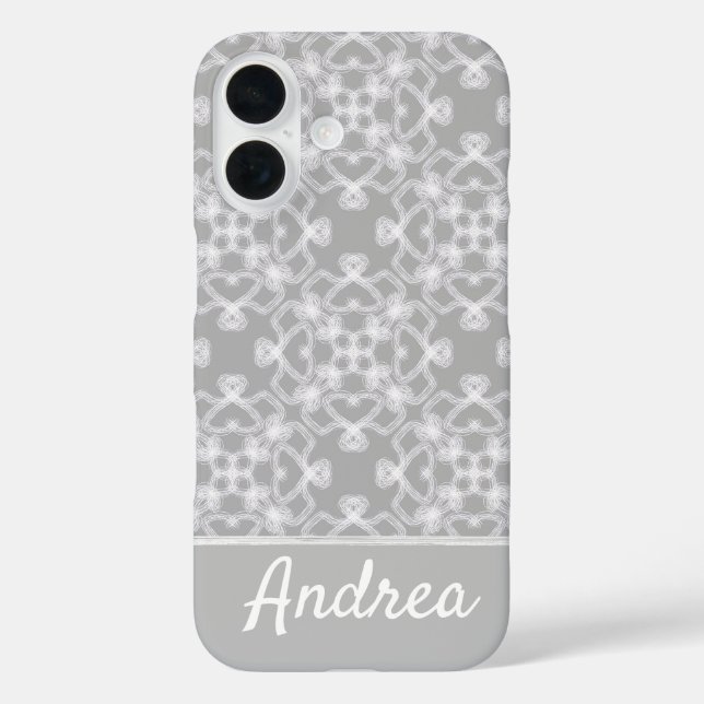 Personalized white and gray pattern Case-Mate iPhone case (Back)