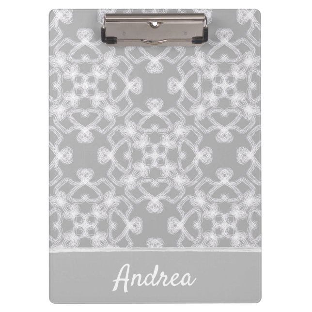 Personalized white and gray pattern clipboard (Front)