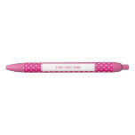 Personalized White and Hot Pink Polka Dot Pattern  Pen