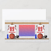 Personalized White and Red Basketball Jersey (Front/Back)