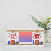 Personalized White and Red Basketball Jersey (Standing Front)
