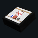 Personalized White and Red Basketball Jersey Gift Box<br><div class="desc">If you require this design in a different color combination for your basketball team colors, please contact us via our GiftsBonanza store prior to purchase and we will be happy to assist with your custom request. Other team colors available in store. Customizable white and red sports basketball jersey hanging in...</div>