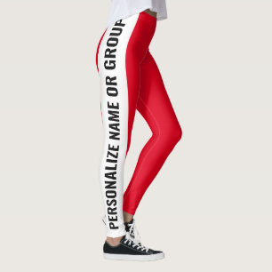 Personalized White And Red trendy girly Leggings