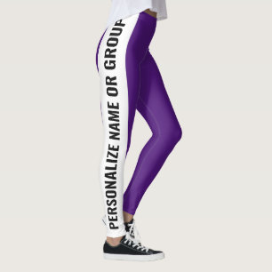 Personalized White And Royal Purple trendy girly Leggings