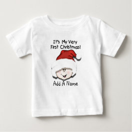 Personalized White Baby 1st Christmas Tshirt