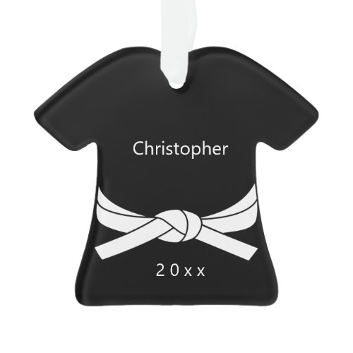 Personalized White Belt Karate Ornament