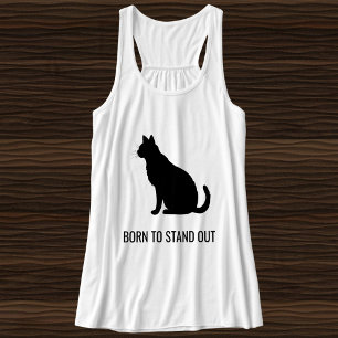 Personalized White Black Cat Mom Family Pet Photo Tank Top