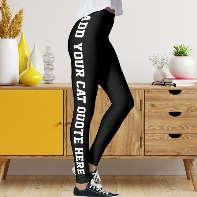 Personalized White Black Custom Made Pet Cat Quote Leggings (Creator Uploaded)