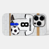 Personalized White Black Football Soccer Jersey Case-Mate iPhone Case (Back (Horizontal))