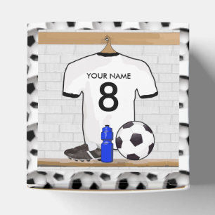 Personalized White Black Football Soccer Jersey Favor Boxes