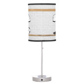 Personalized White Black Football Soccer Jersey Table Lamp (Back)