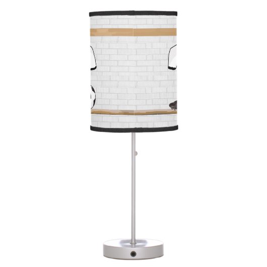 Personalized White Black Football Soccer Jersey Table Lamp (Back)