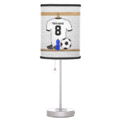 Personalized White Black Football Soccer Jersey Table Lamp (Right)