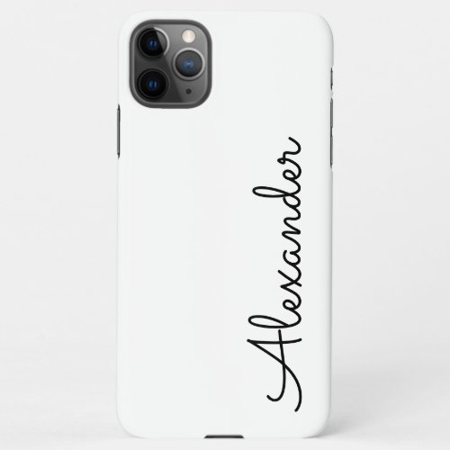 Personalized White Black Handwritten Name BUDGET iPhone 11Pro Max Case