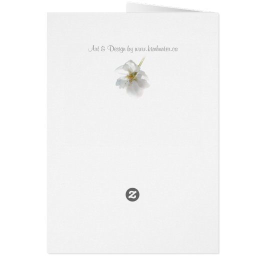 Personalized White Blossom Card Pink Flowers Card (Back)
