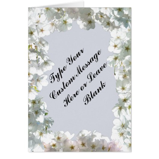 Personalized White Blossom Card Pink Flowers Card (Front)