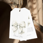 Personalized White Bow Bridal Shower Gift Tags<br><div class="desc">Add a personal touch to your bridal shower favors with the Personalized White Bow Bridal Shower Gift Tags. Designed to complement an elegant bow bridal invitation suite, these sophisticated tags are perfect for expressing gratitude to your guests. Featuring a chic white bow design, they align seamlessly with a preppy coquette...</div>