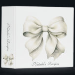 Personalized White Bow Bridal Shower Recipe 3 Ring Binder<br><div class="desc">The Personalized White Bow Bridal Shower Recipe 3-Ring Binder is the perfect keepsake for organizing cherished recipes from loved ones. This custom bridal shower recipe binder features a delicate white bow design, adding a touch of elegance to your bridal shower. Designed to hold and protect recipe cards, this binder is...</div>