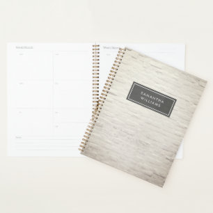 Personalized White Brick Planner