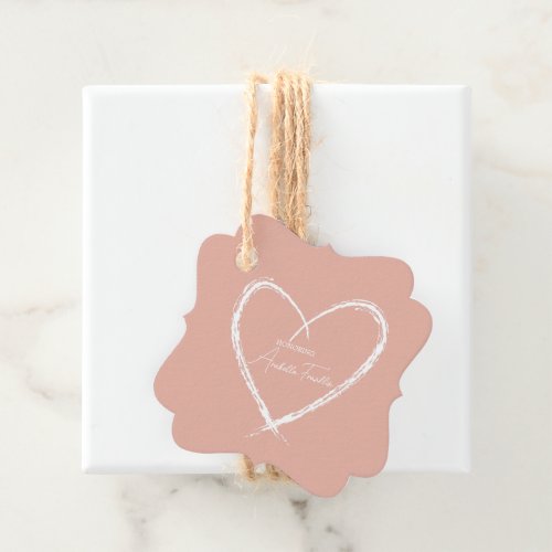 Personalized White Bridal Shower Rose Gold Favor Tags