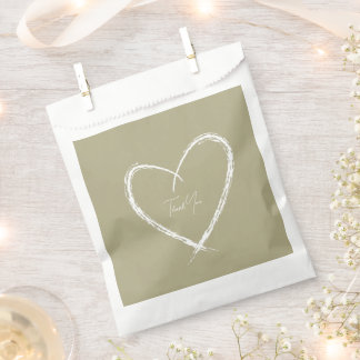 Personalized White Bridal Shower Sage Green Favor Bag