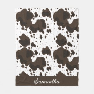 Personalized White Brown Cowhide Print 