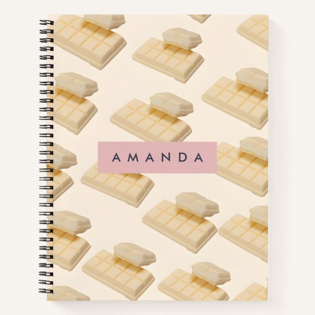 Personalized White Chocolate Bar Pattern Notebook (Front)