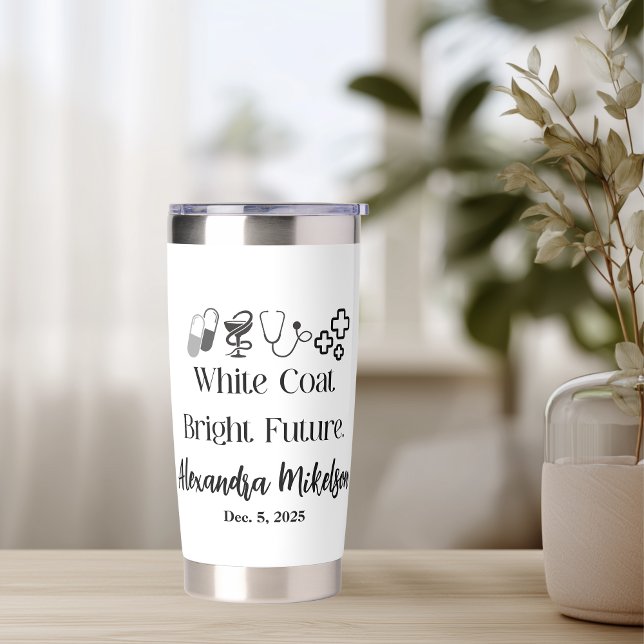 Personalized White Coat Bright Future Celebration Insulated Tumbler (Creator Uploaded)