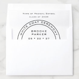 Personalized White Coat Ceremony Envelope Liner