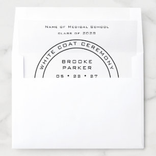Personalized White Coat Ceremony Envelope Liner