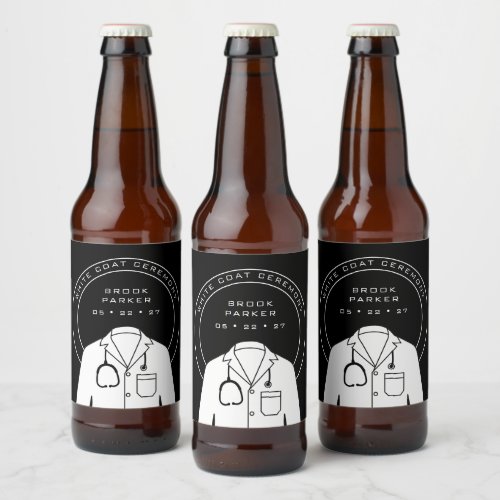 Personalized White Coat Ceremony Party Beer Bottle Label