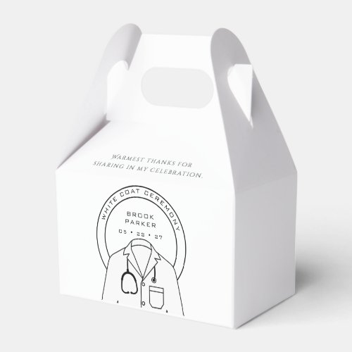 Personalized White Coat Ceremony  Thank You Favor Boxes