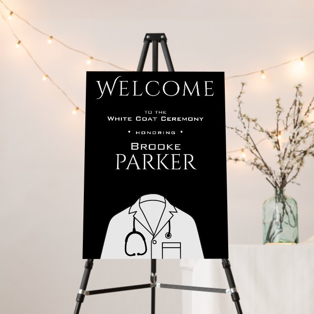 Personalized White Coat Ceremony Welcome Foam Board (In Situ (Stand))