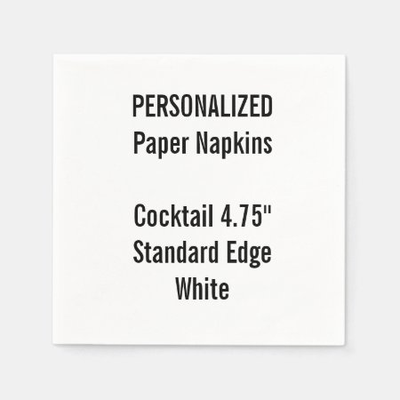 Personalized White Cocktail Paper Napkins